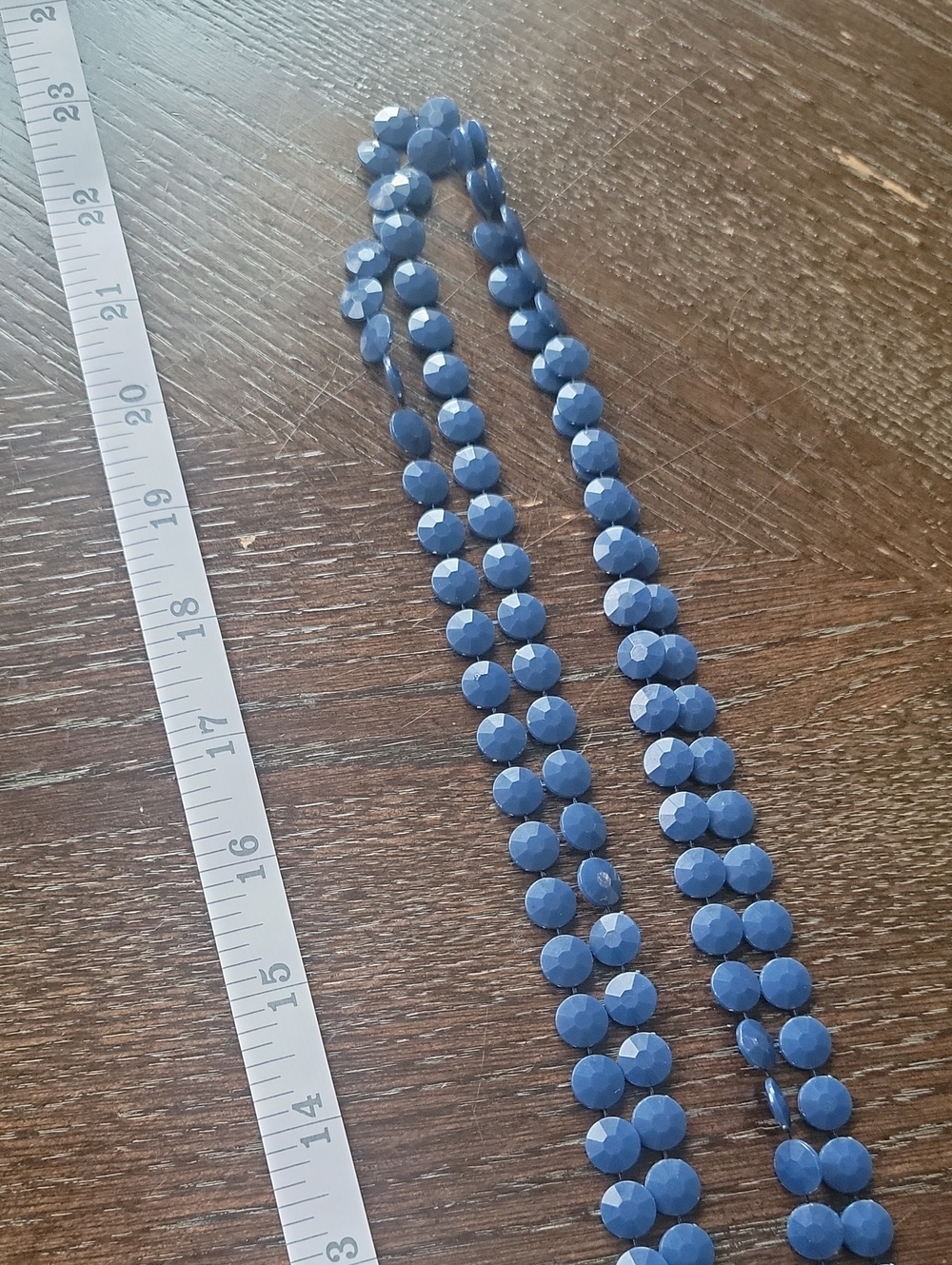 Faceted Blue Bead Necklace - Double Strand